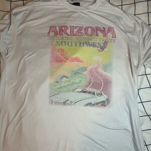 SHEIN White and Pink Arizona Graphic Tee
